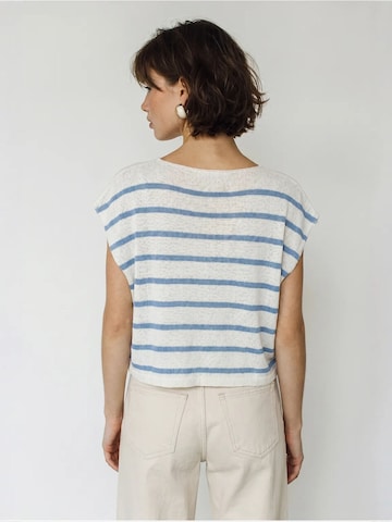 Haut 'Strickoberteile' Bianco Lucci en bleu