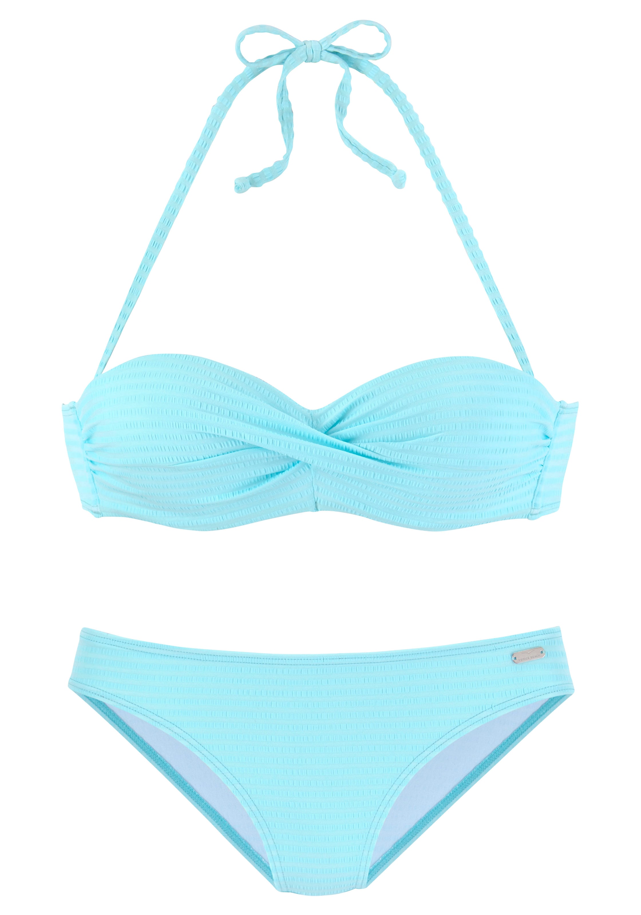 VENICE BEACH - Bandeau Bikini en azul: frente