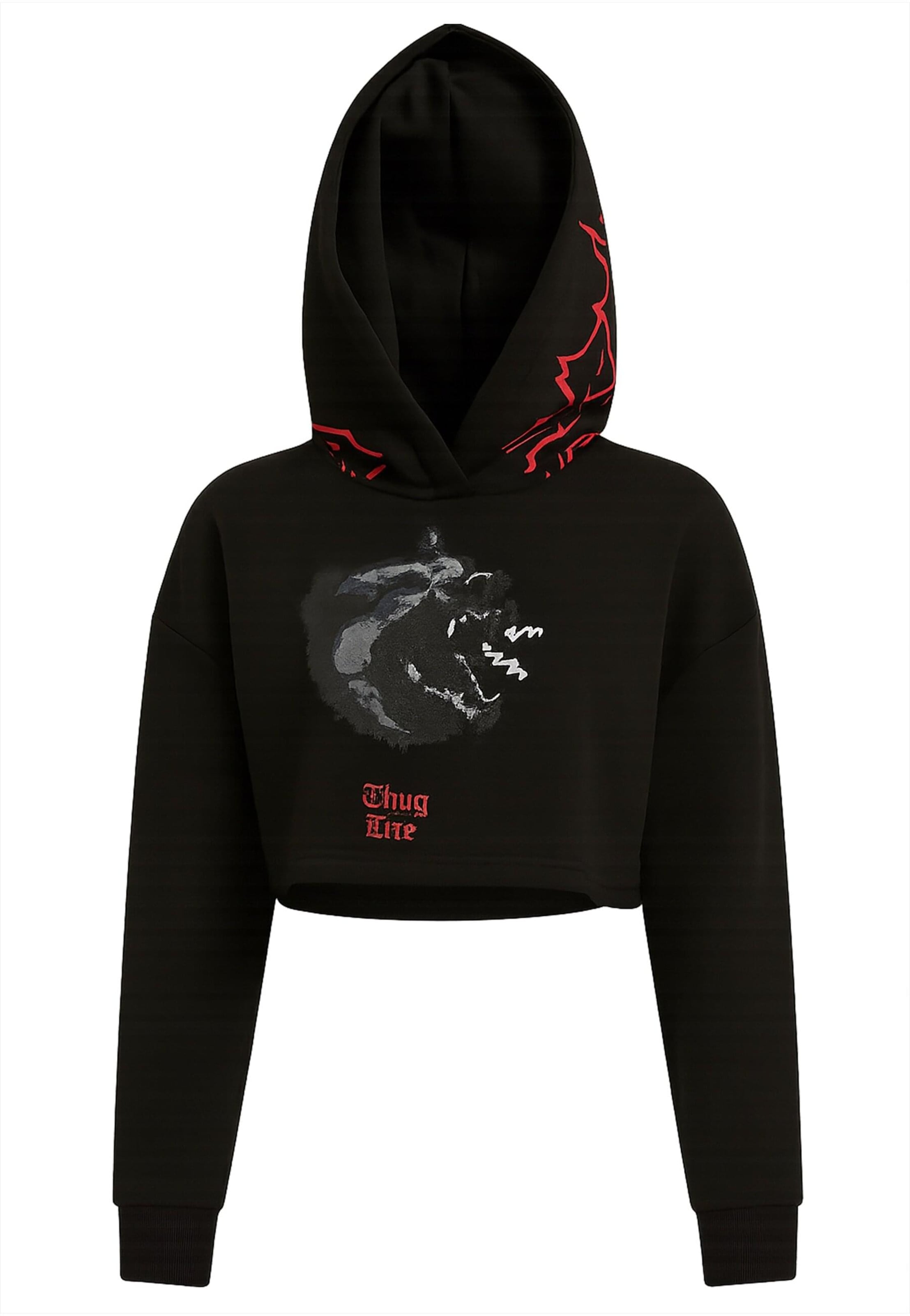 Felpa di Thug Life in nero: frontale