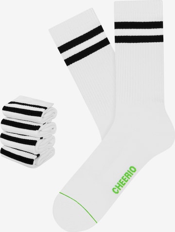 Chaussettes 'TENNIS TYPE 4P' CHEERIO* en blanc : devant