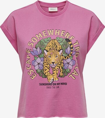 ONLY T-shirt 'LUCINDA' i rosa: framsida
