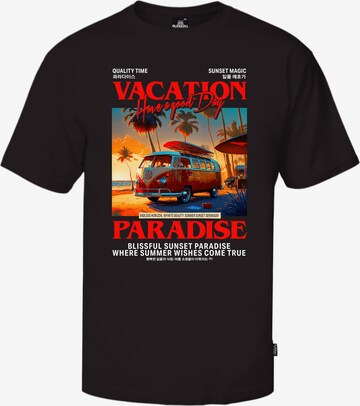 Oldskull T-Shirt 'Wrldvibe Travel' in Schwarz: Vorderseite