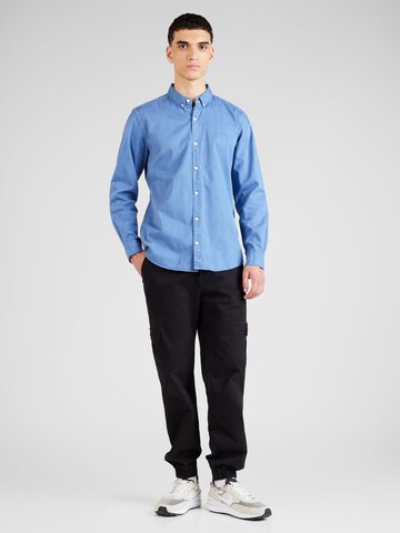 QS Regular fit Overhemd in Blauw