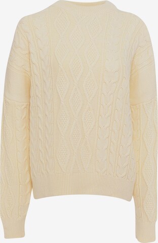 FRESHLIONS Oversized trui ' Luiza ' in Beige: voorkant