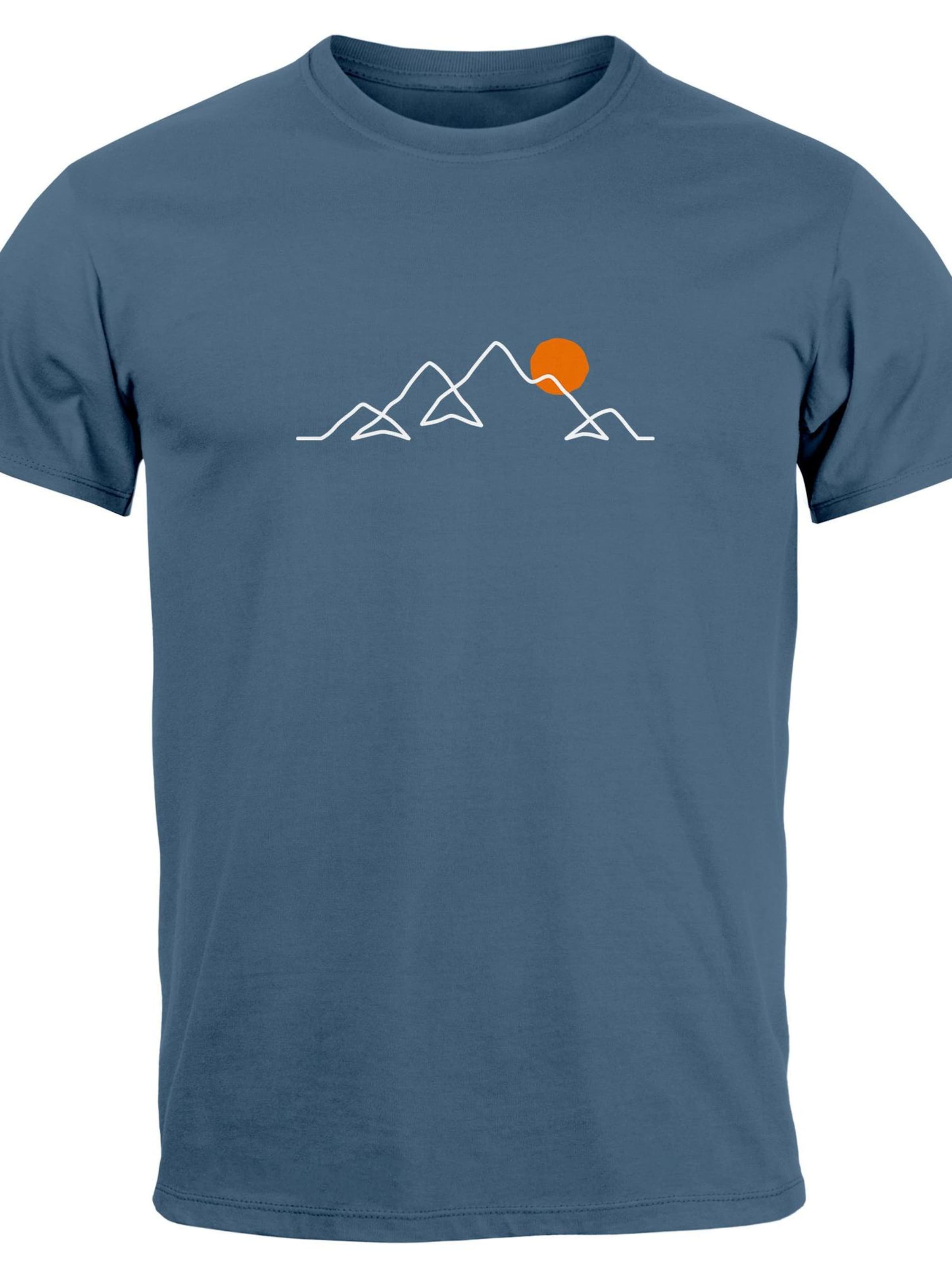 Neverless Shirt 'Berg Linie' in Blue: front