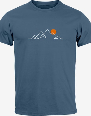 Neverless Shirt 'Berg Linie' in Blue: front
