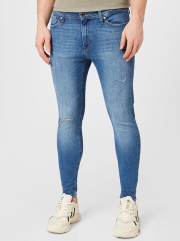 Skinny Jean 'Pete' JACK & JONES en bleu : devant