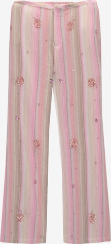 Wide Leg Pantalon Pull&Bear en rose : devant