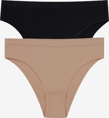 Henderson Panty 'Brasil Slip Arleen im 2er Pack, hohe Leibhöhe, gerippter Stoff XL' in Mixed colours: front