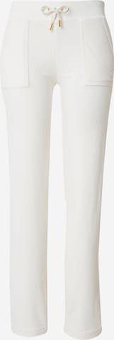 Juicy Couture Rozkloszowany krój Spodnie 'DEL RAY' w kolorze biały: przód