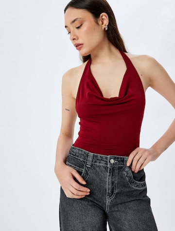 Koton Shirt Bodysuit in Red