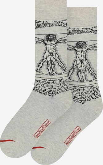 MuseARTa Socken 'The Vitruvian Man' in grau / schwarz, Produktansicht