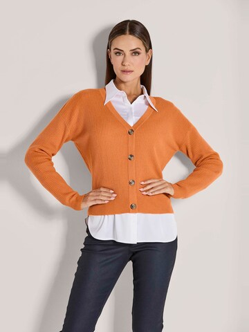 MADELEINE Knit cardigan in Orange: front