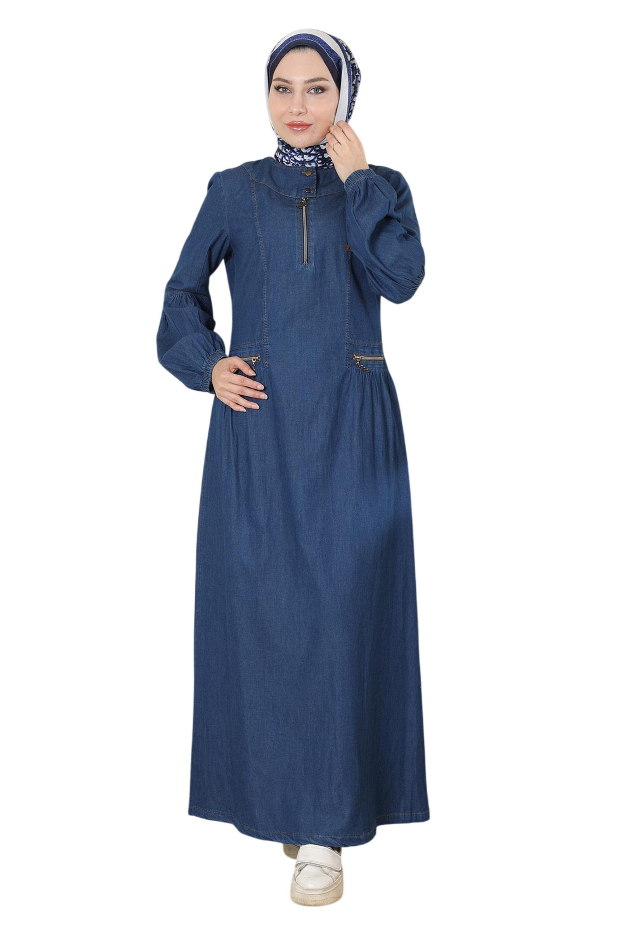 MODAMIHRAM Jurk in Blauw: voorkant