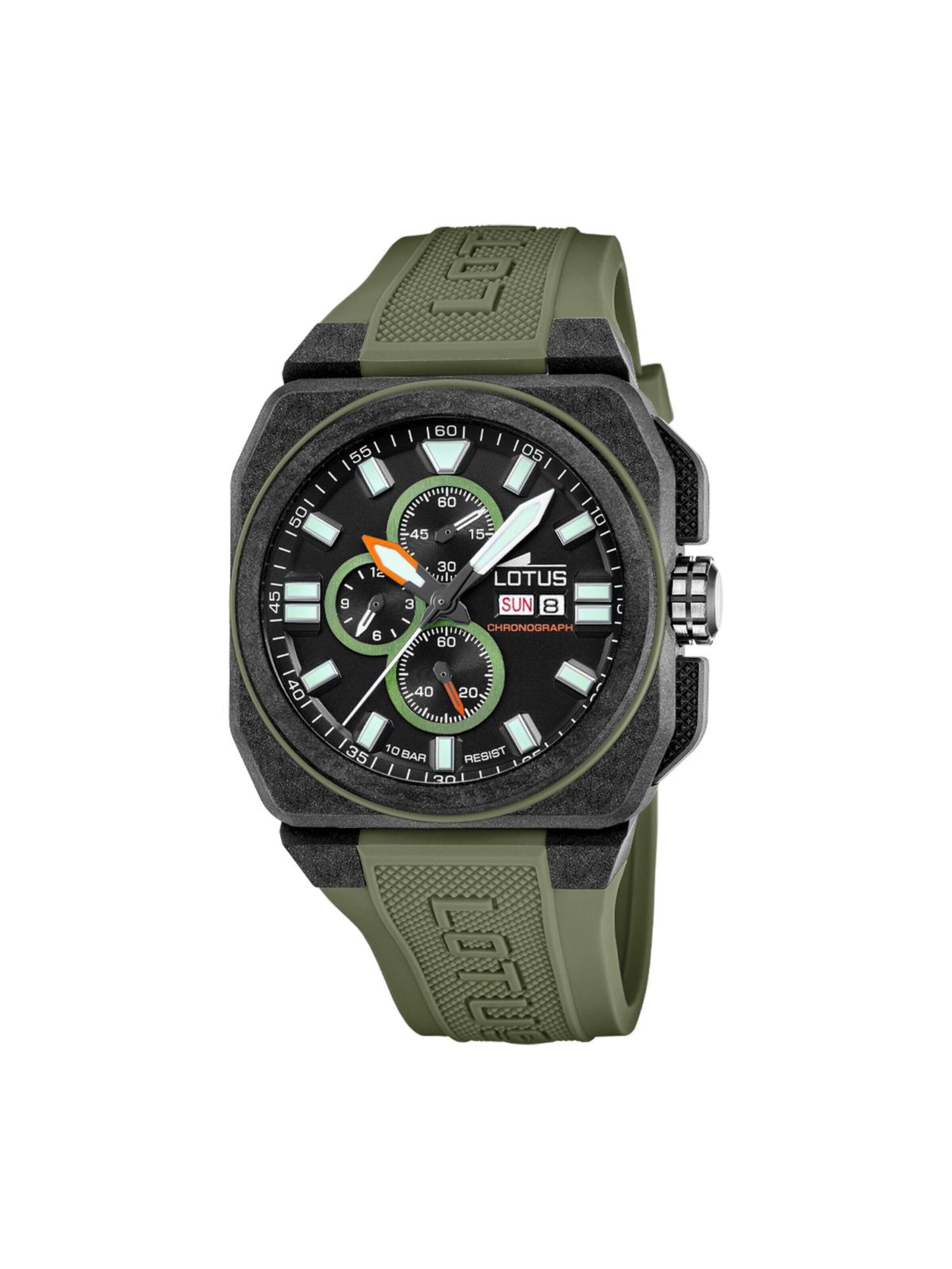 Lotus Analog Watch in Green: front