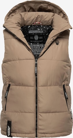 MARIKOO Vest 'Eisflöckchen' in Brown: front