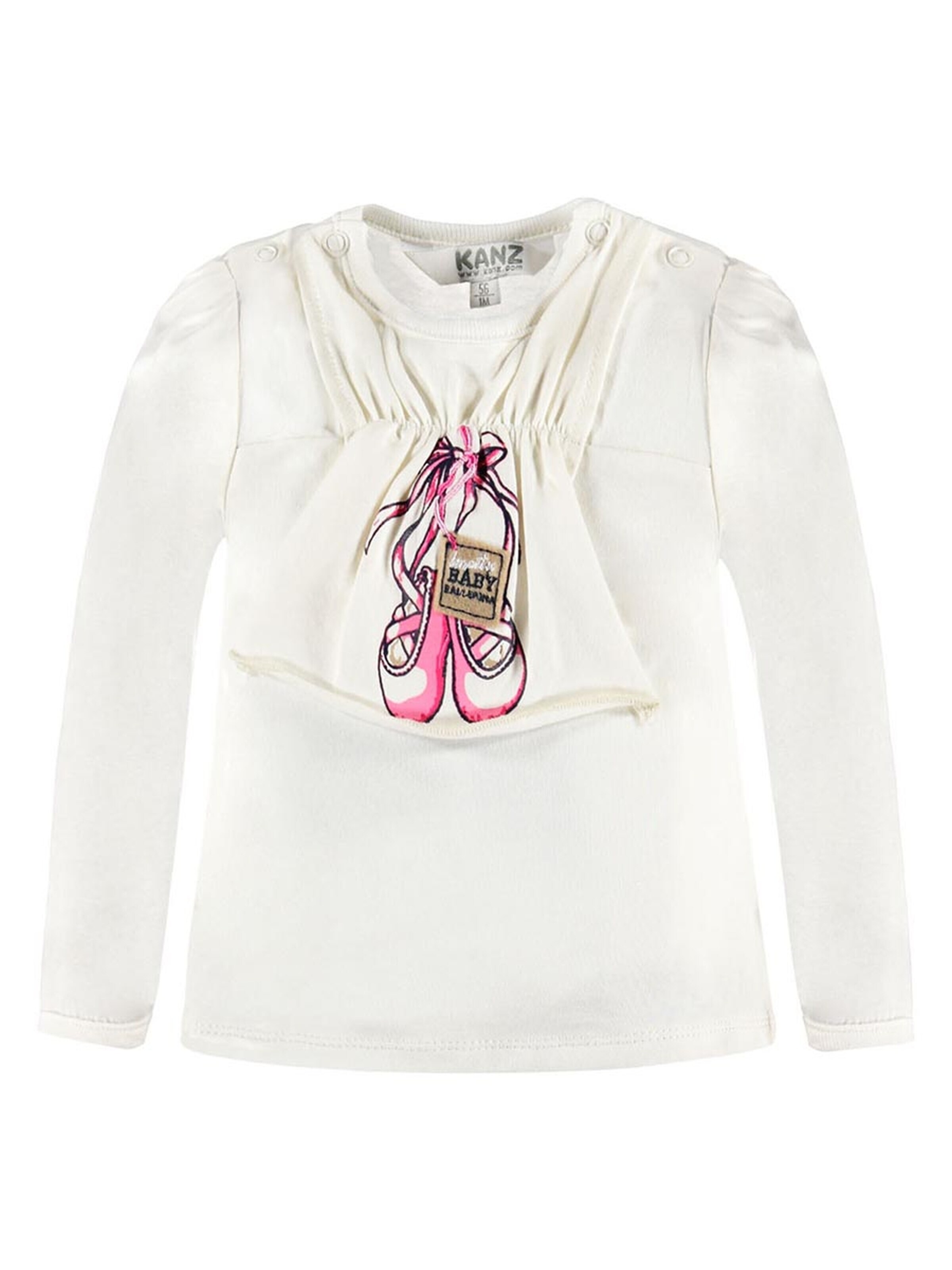 KANZ Bluse 'T-Shirt langärmlig'‌‌‌‌‌‌‌ in Weiß: Vorderseite