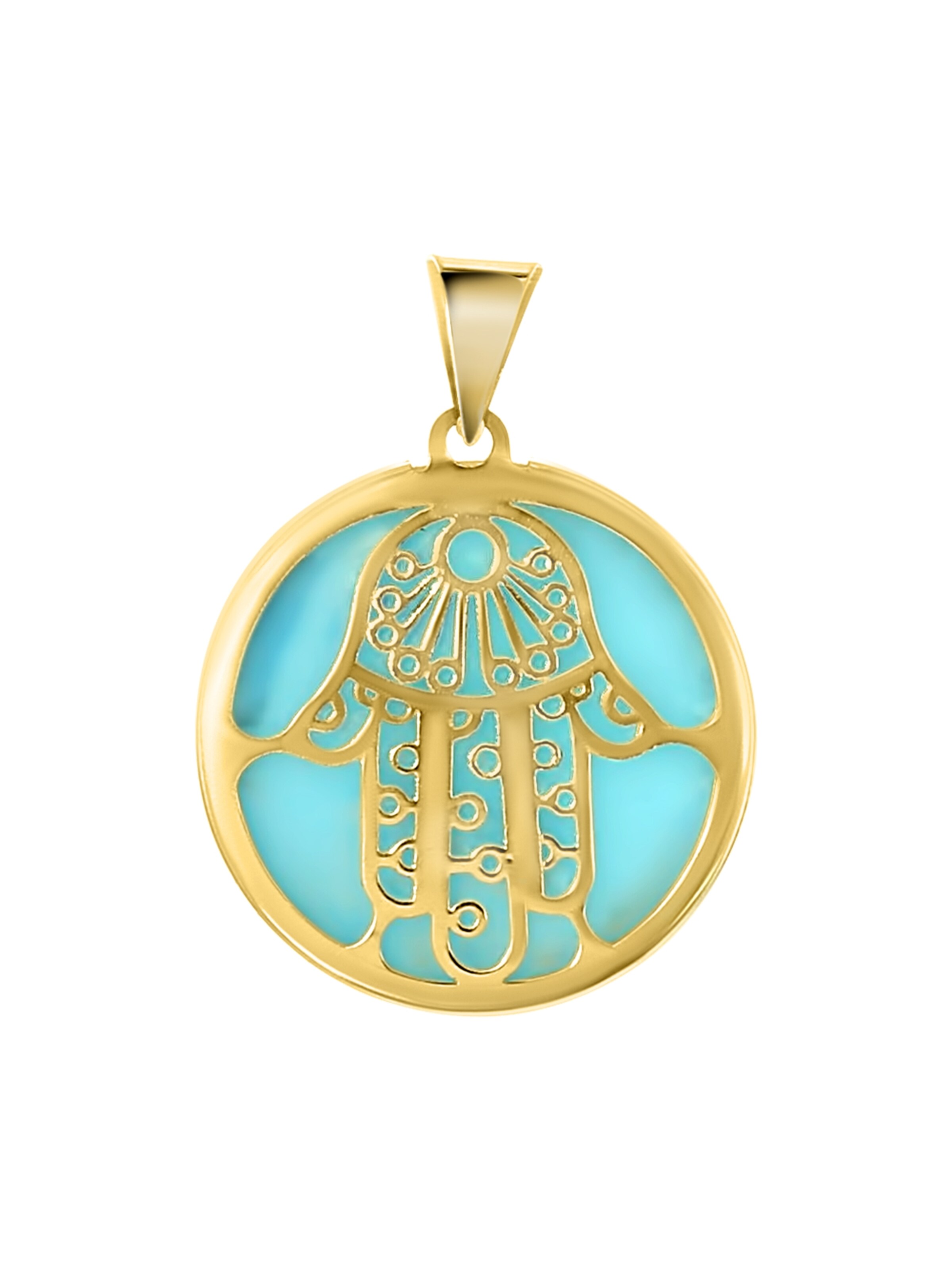 Lucardi Hangers 'Klassisch' in de kleur Turquoise / Goud, Productweergave