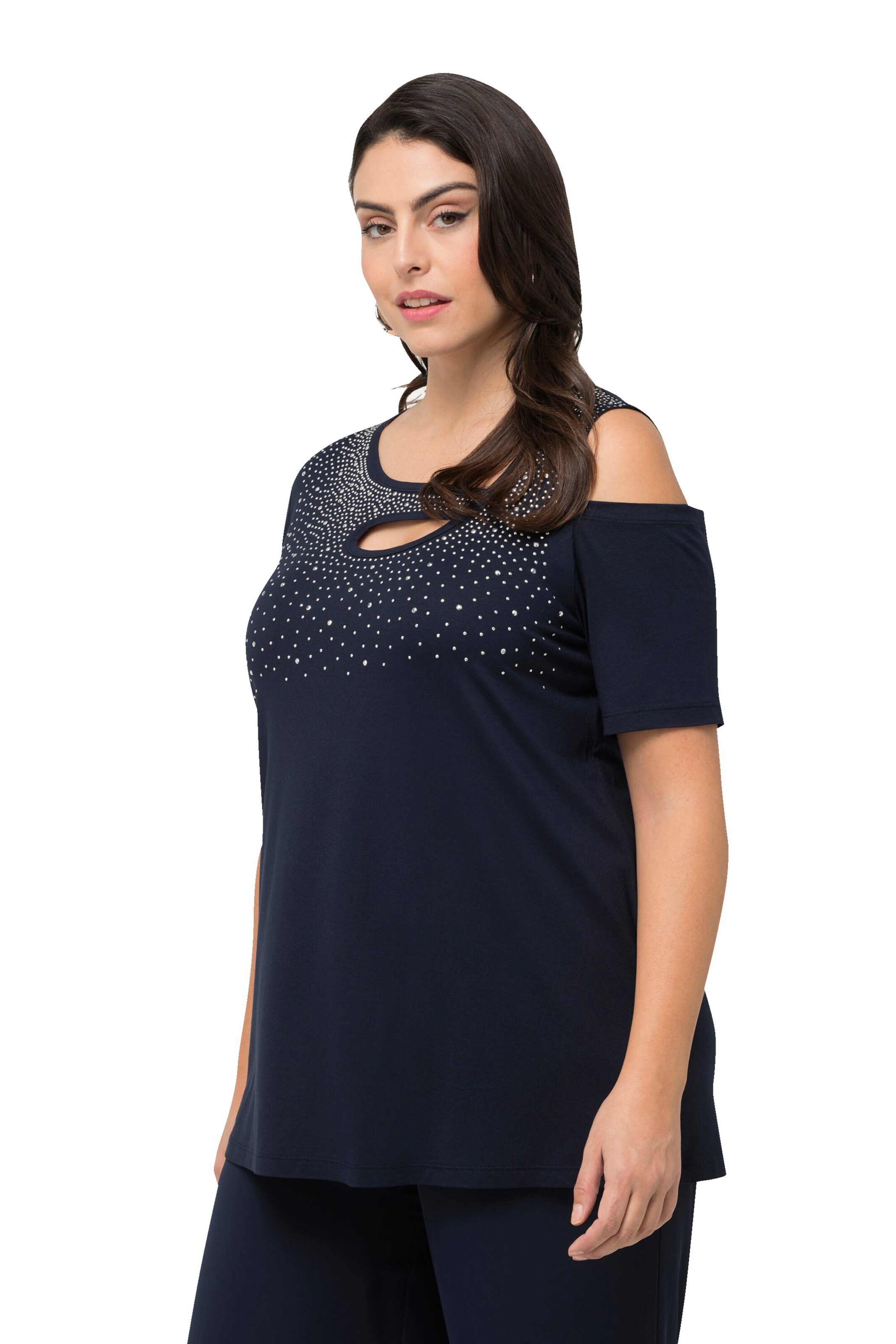 T-shirt Ulla Popken en noir : devant