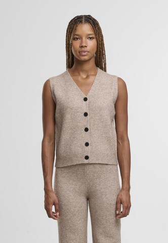 Urban Classics Gebreide bodywarmer in Bruin: voorkant