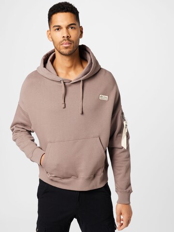 ALPHA INDUSTRIES Mikina – hnědá: přední strana