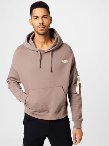 Sweat-shirt ALPHA INDUSTRIES en marron : devant