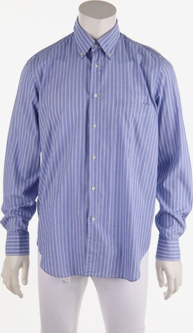 Boggi Milano Button Up Shirt in XXL in Blue: front