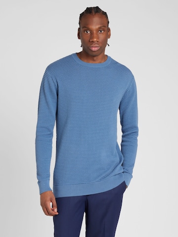 KnowledgeCotton Apparel Sweater 'VAGN' in Blue: front