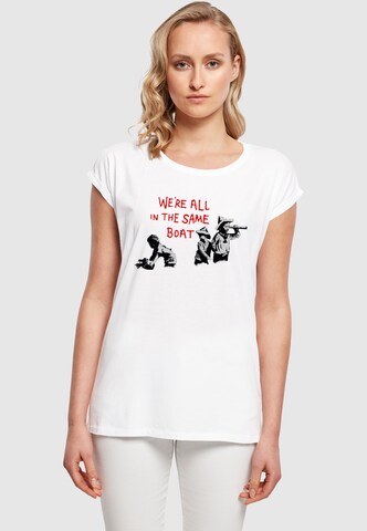 Merchcode T-Shirt 'Brandalised - In The Same Boat' in Weiß: Vorderseite