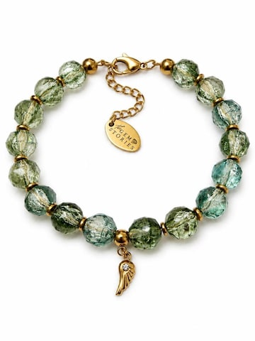 THE GEM STORIES JEWELRY Armband 'Wings of Light' i grön: framsida