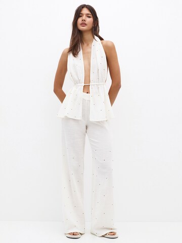 Pull&Bear Wide leg Byxa i beige