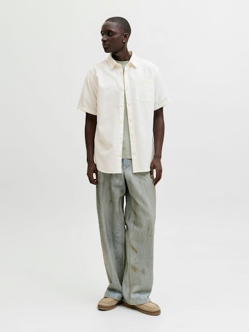 JACK & JONES Comfort fit Button Up Shirt 'Nantucket' in Beige