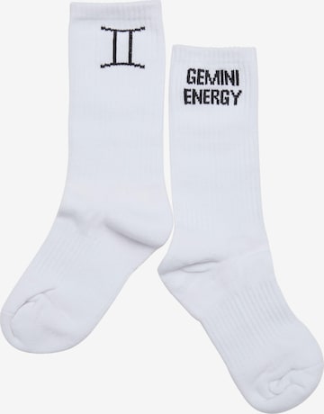 Chaussettes 'Zodiac' DEF en blanc : devant