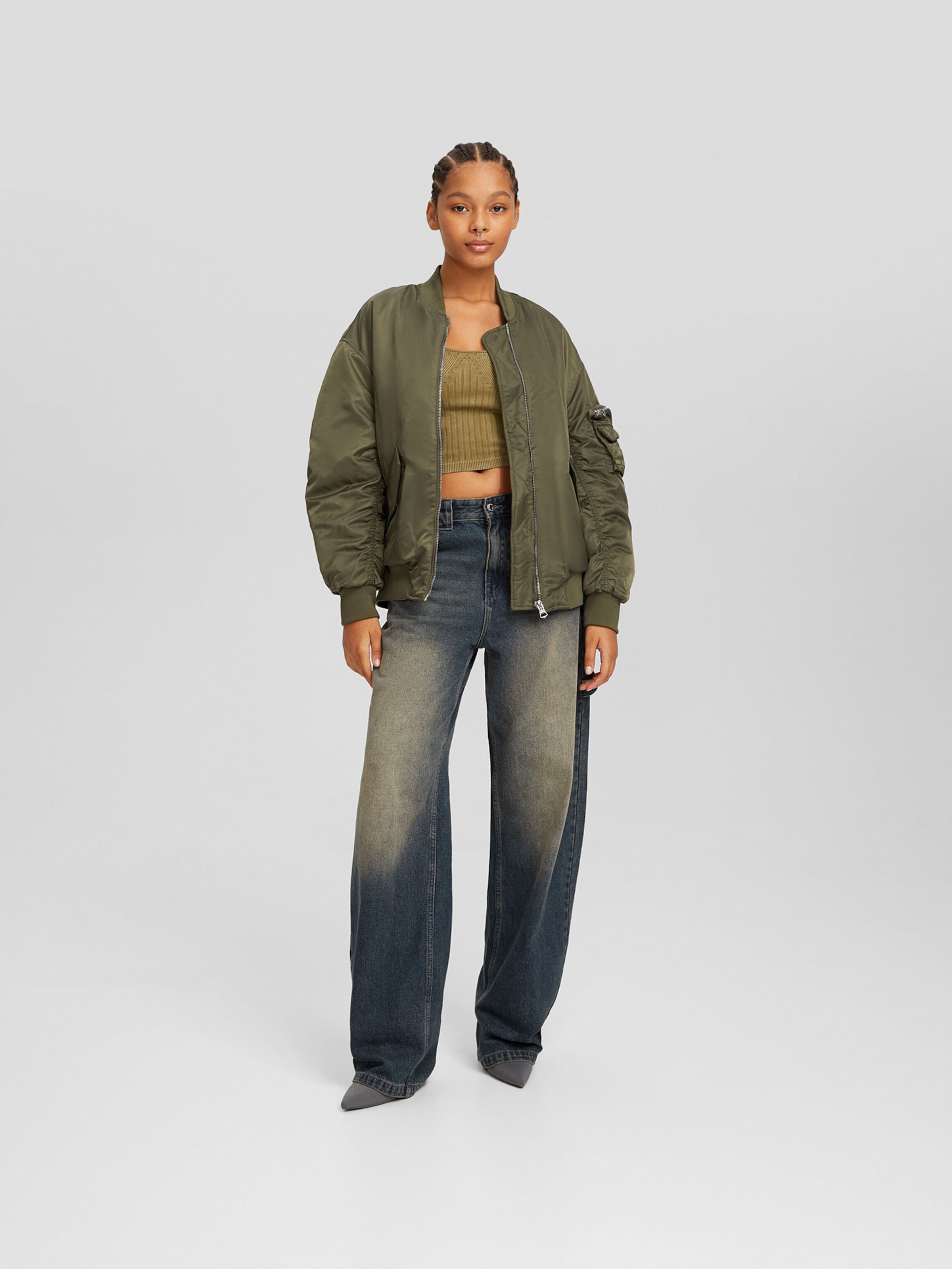 Veste mi saison Bershka en Kaki ABOUT YOU