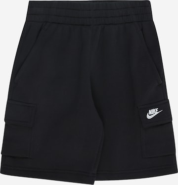 Nike Sportswear Hlače 'CLUB FLC' | črna barva: sprednja stran