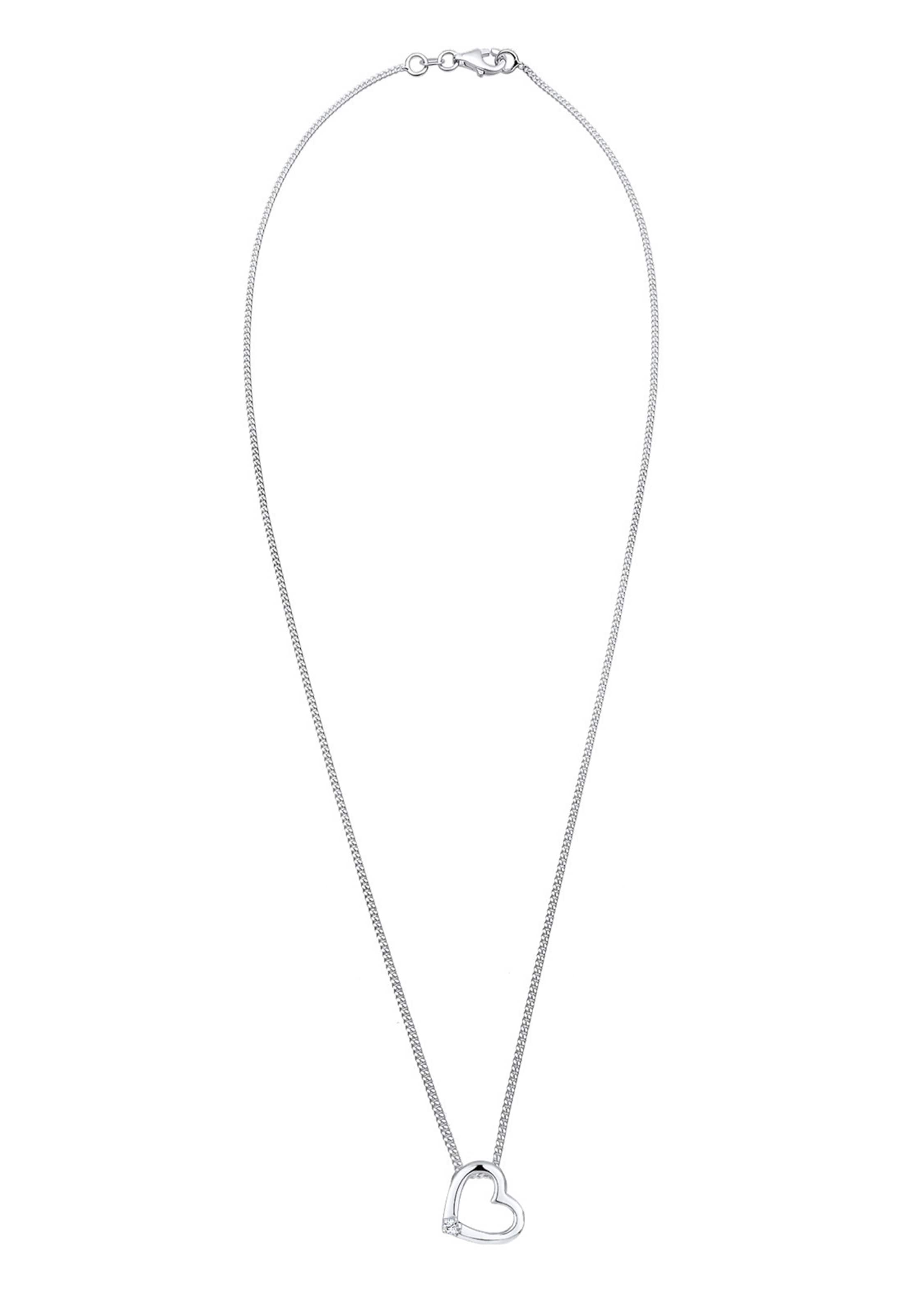 ELLI Kette 'Herz' in Silber: Vorderseite