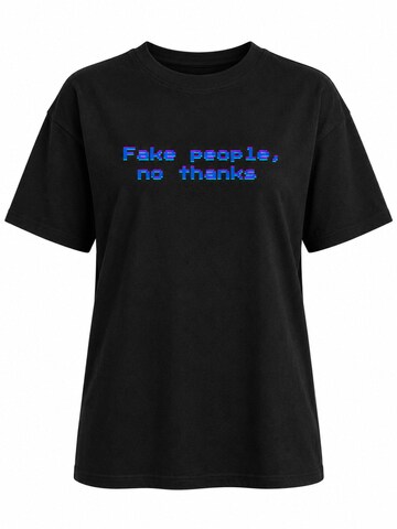 Printdistrict.dk Shirts 'Fake People, No Thanks' i sort: forside