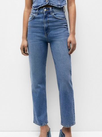 Pull&Bear Regular Jeans in Blauw: voorkant