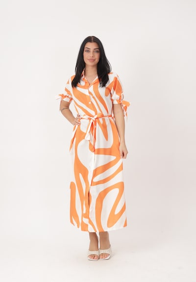 Elara Kleid in 40-42 in orange / weiß, Produktansicht