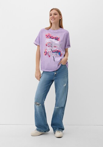 QS T-shirt i lila