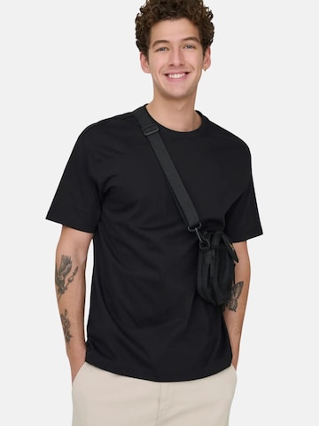 Only & Sons Shirt 'ONSFRED LIFE RLX SS TEE NOOS' in Zwart