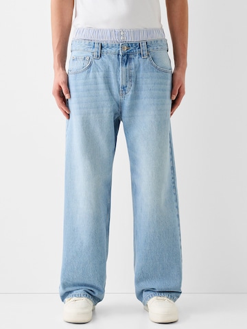 Loosefit Jean Bershka en bleu : devant