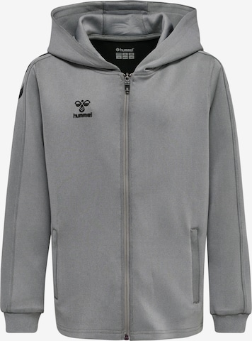 Hummel Athletic Zip-Up Hoodie in Grey: front