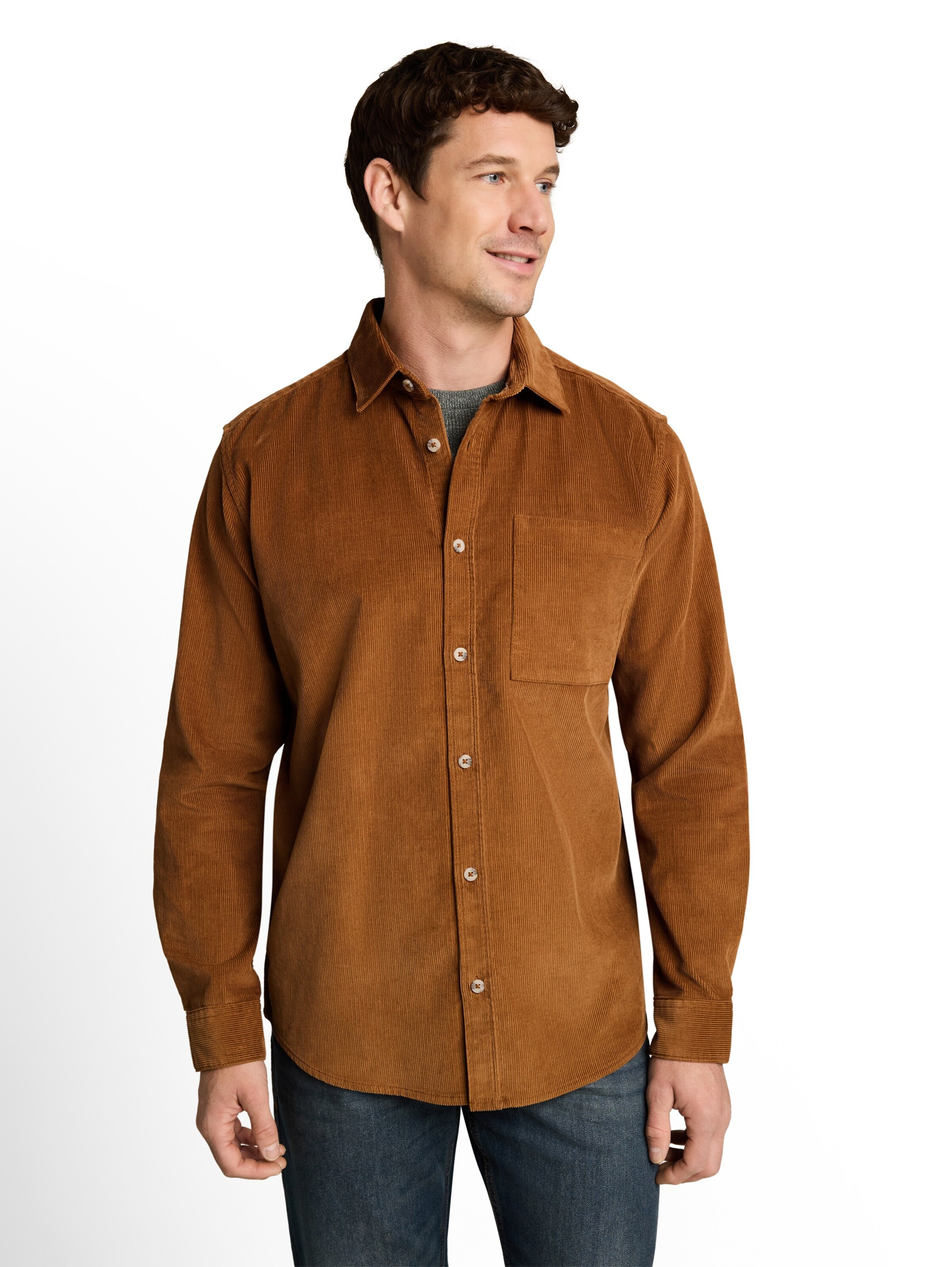TOM TAILOR Regular fit Overhemd in Bruin: voorkant