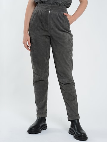 JAGGER & EVANS Regular Lederhose in Grau: predná strana