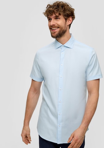 Coupe slim Chemise s.Oliver BLACK LABEL en bleu : devant