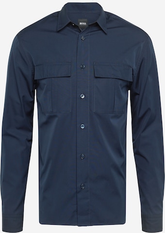 Chemise 'Niceto' BOSS Black en bleu : devant