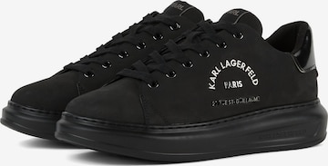 melns Karl Lagerfeld Zemie brīvā laika apavi: no priekšpuses