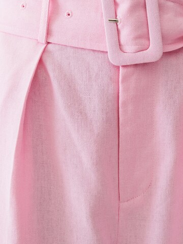 Calli Loose fit Pleat-Front Pants in Pink