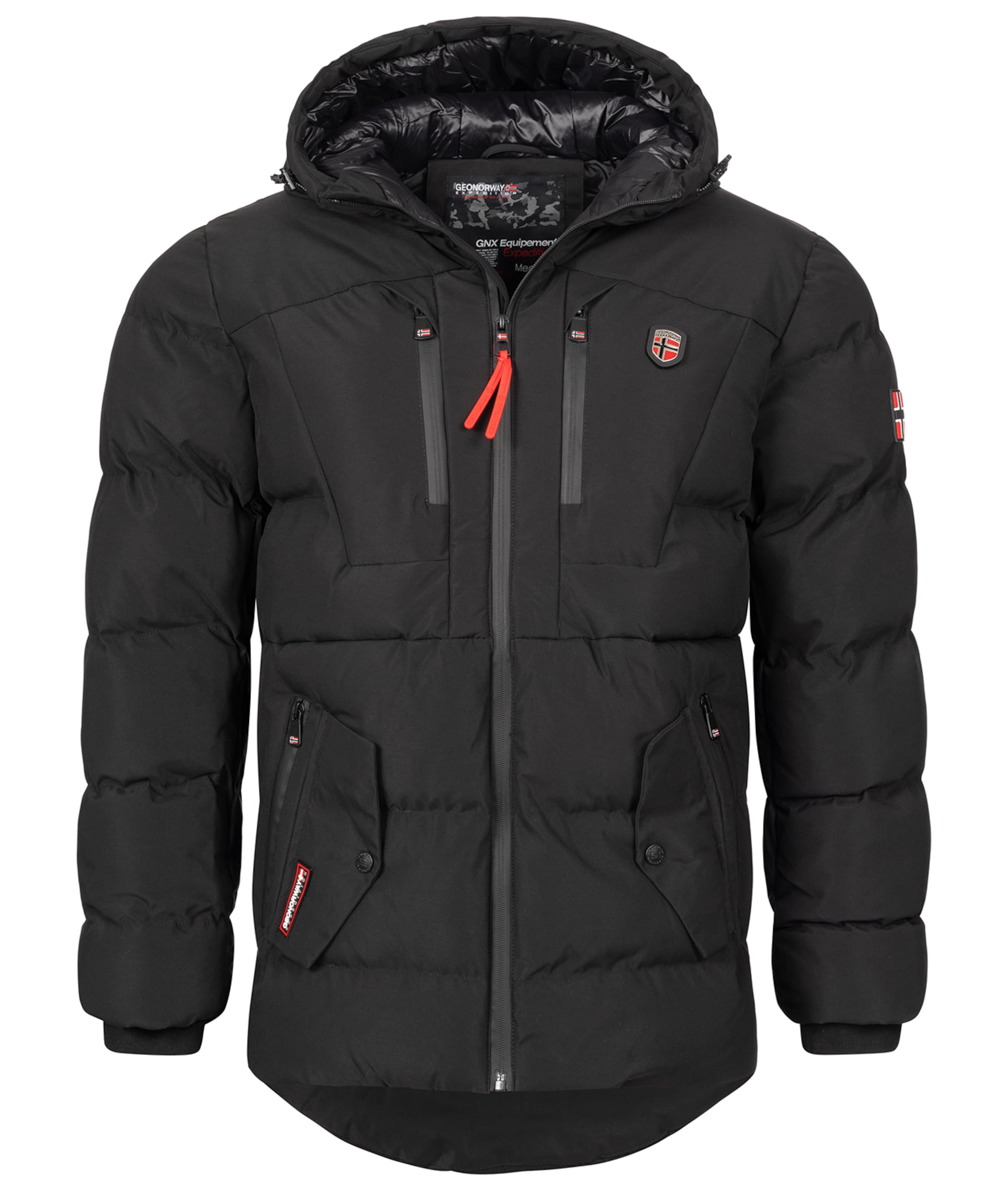 Geo Norway Winterjacke in Schwarz: Vorderseite